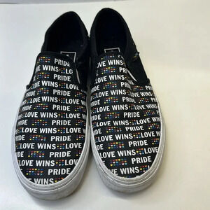Vans Sneakers Shoes Asher Slip On Rainbow Glitter Love Wins Pride Womens Size 10